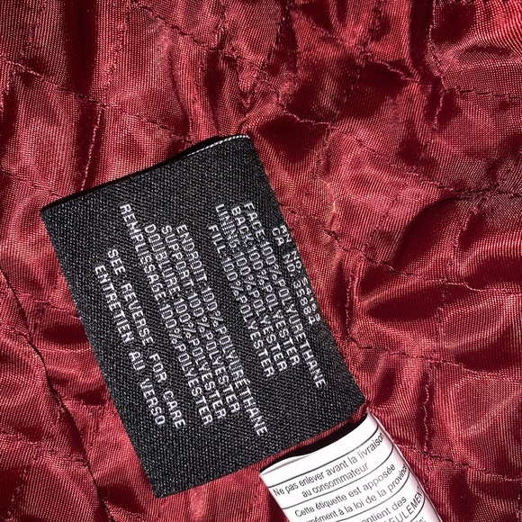 Cole Haan faux leather jacket XS burgundy - Picture 7 of 7